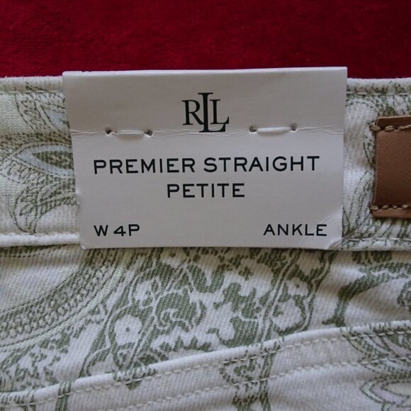 Ralph Lauren Print Jeans Women's Petite Size 4P Straight Leg Slim - Picture 7 of 9